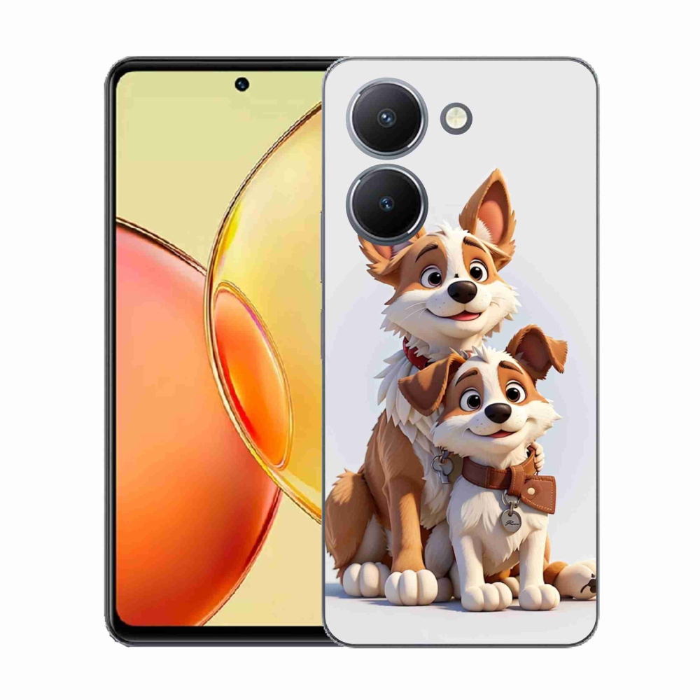 Gelový kryt mmCase na Vivo Y36 - kreslení psi