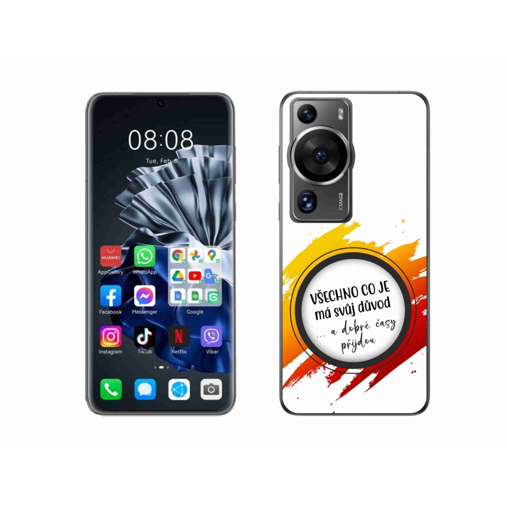 Gelový kryt mmCase na Huawei P60 Pro - citát 3 bílé pozadí