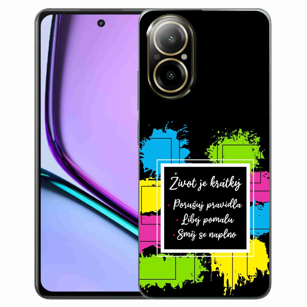 Gelový kryt mmCase na Realme C67 - citát 5 černé pozadí