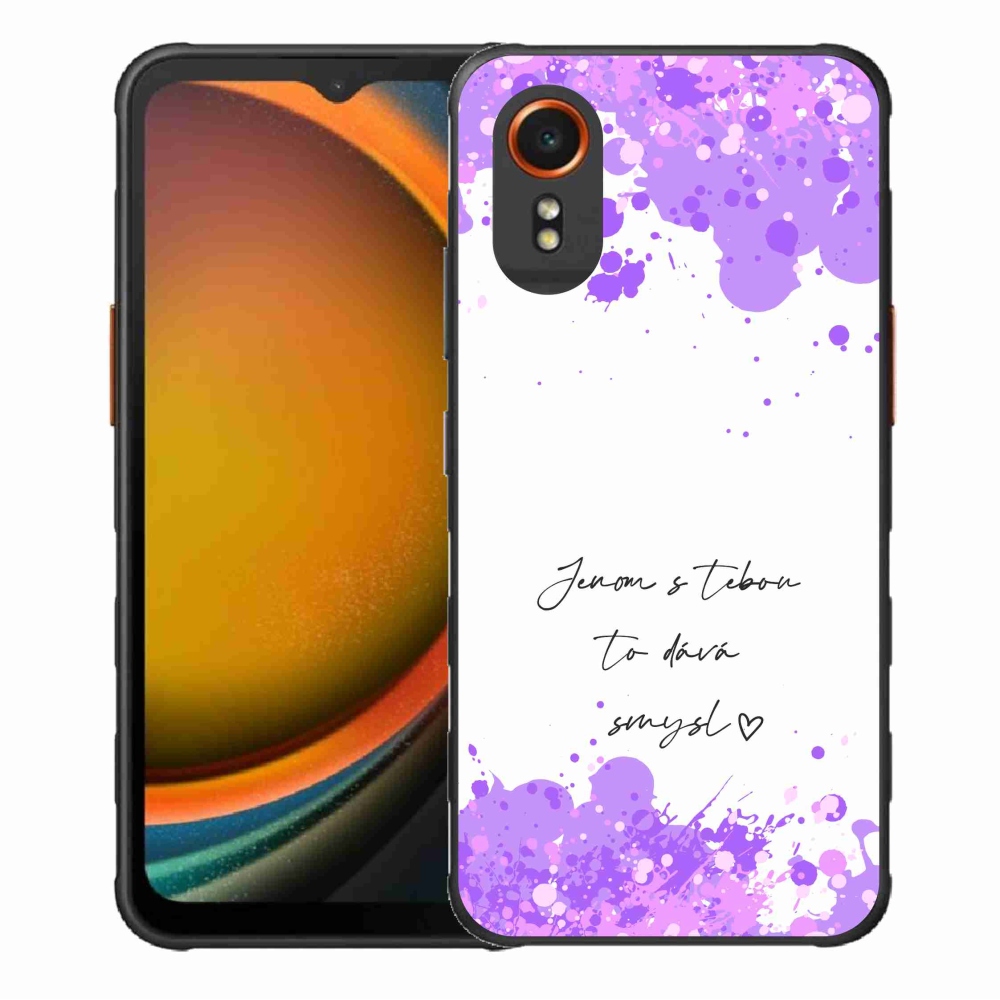 Gelový kryt mmCase na Samsung Galaxy Xcover 7 - zamilovaný text bílé pozadí