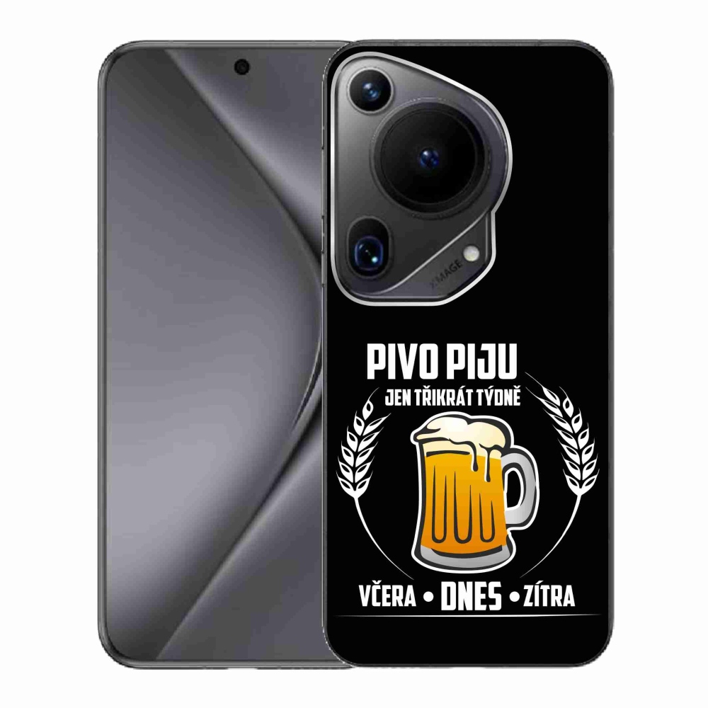 Gelový kryt mmCase na Huawei Pura 70 Ultra - pivní motiv černé pozadí
