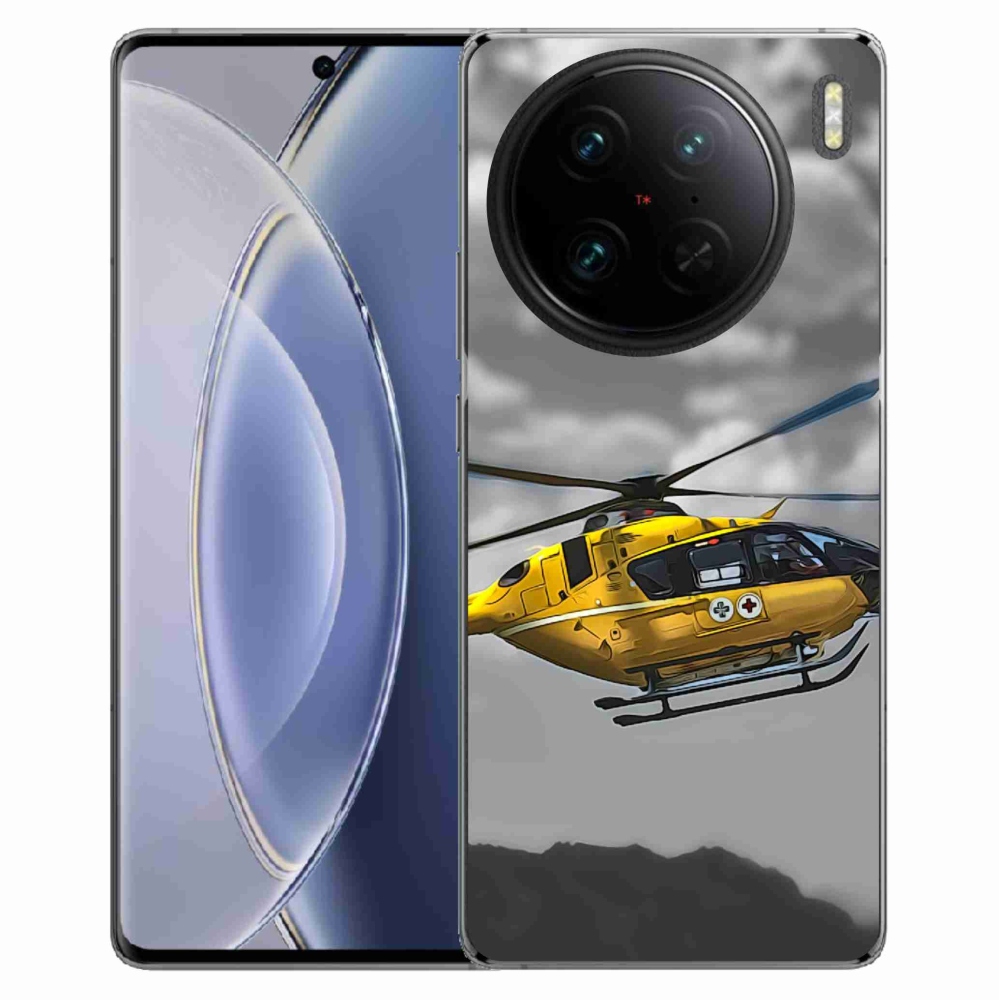 Gelový kryt mmCase na Vivo X90 Pro - žlutá helikoptéra
