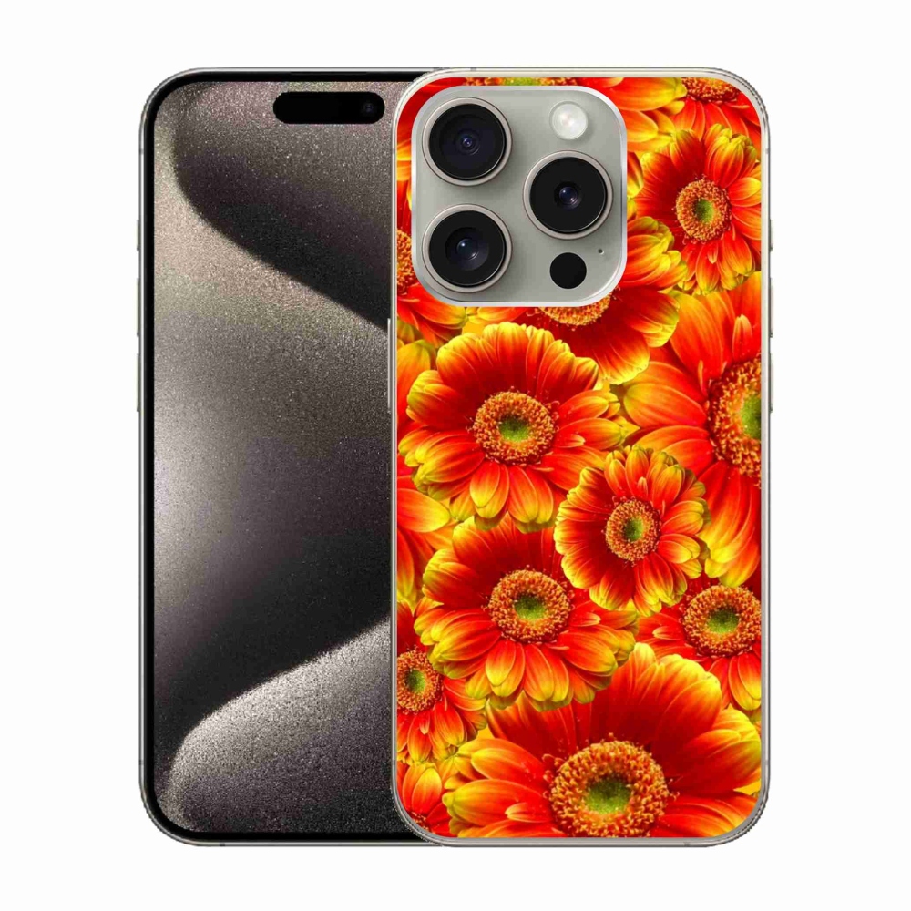 Gelový kryt mmCase na iPhone 15 Pro - gerbera 1