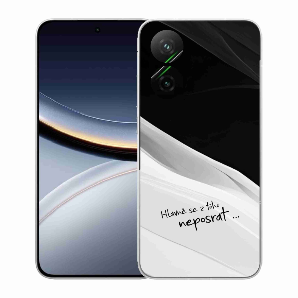 Gelový kryt mmCase na Xiaomi Poco F7 5G - vtipný text 13 bíločerné pozadí