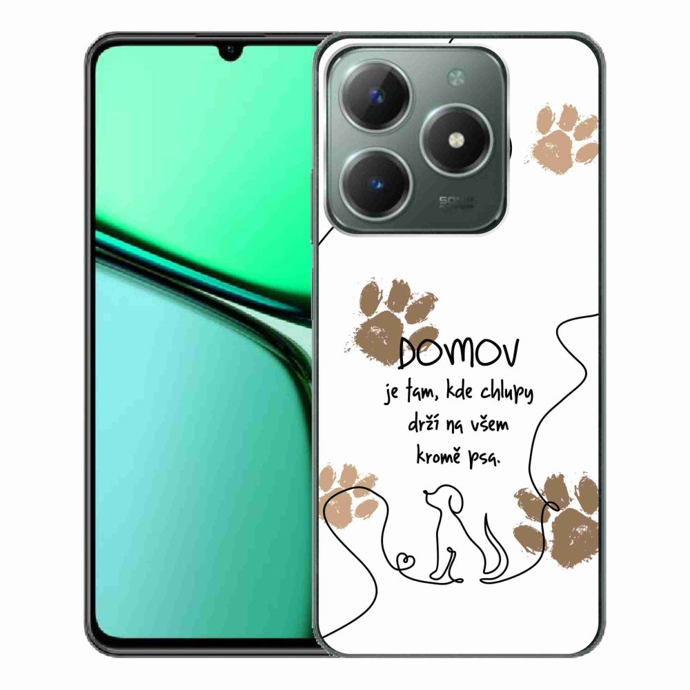 Gelový kryt mmCase na Realme C61 - psí motiv bílé pozadí