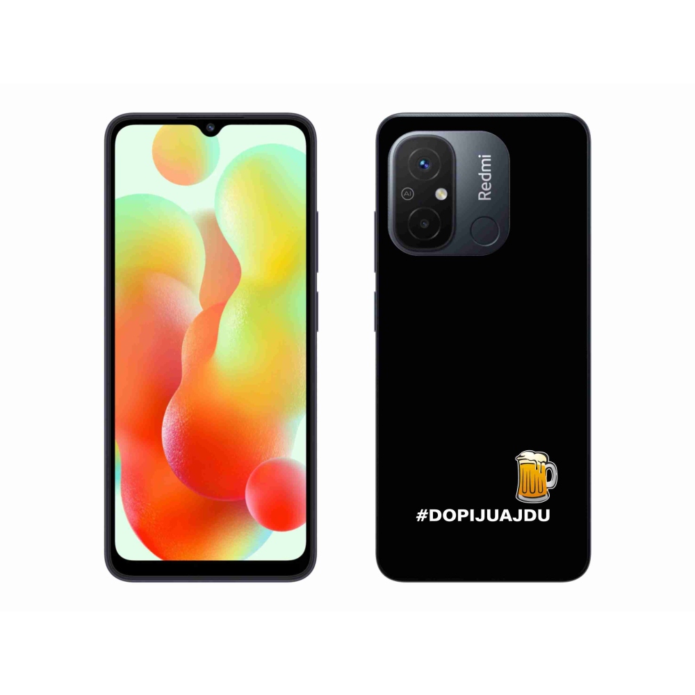 Gelový kryt mmCase na Xiaomi Redmi 12C - pivní motiv 1 černé pozadí