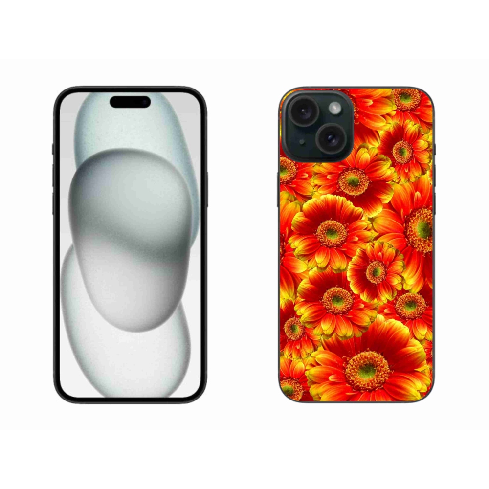Gelový kryt mmCase na iPhone 15 Plus - gerbera 1