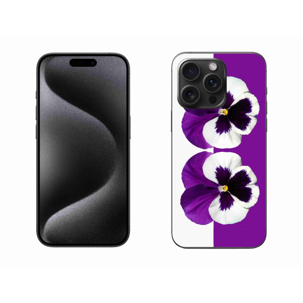 Gelový kryt mmCase na iPhone 15 Pro Max - fialovobílý květ