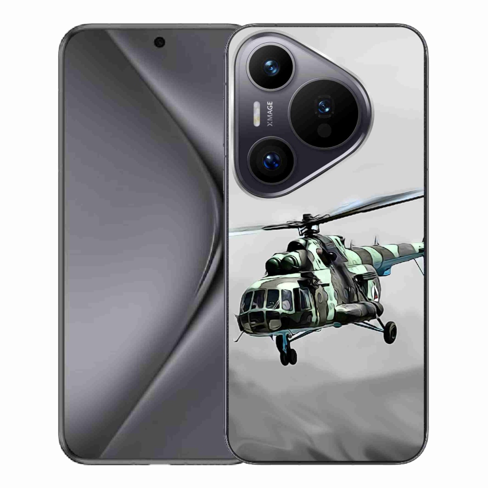Gelový kryt mmCase na Huawei Pura 70 Pro - vojenský vrtulník