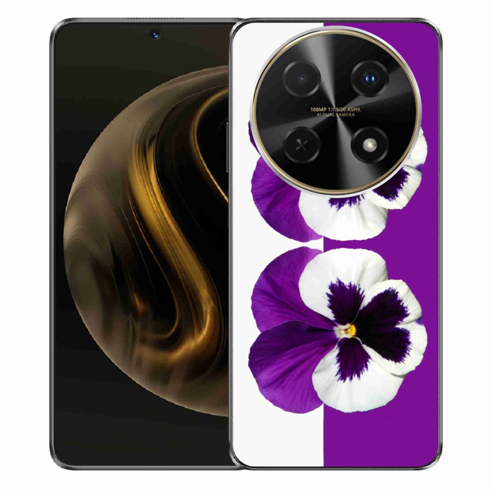 Gelový kryt mmCase na Huawei Nova 12i - fialovobílý květ