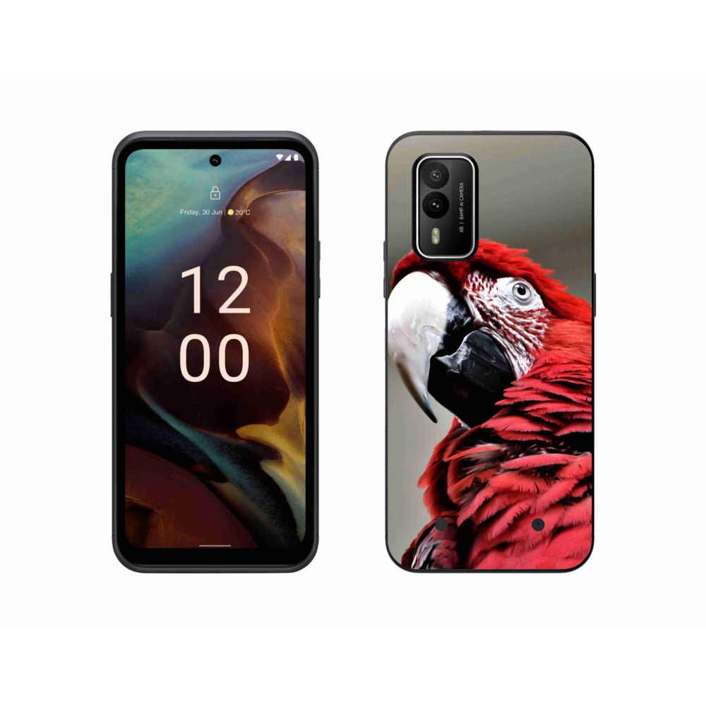 Gelový obal mmCase na Nokia XR21 - papoušek ara červený