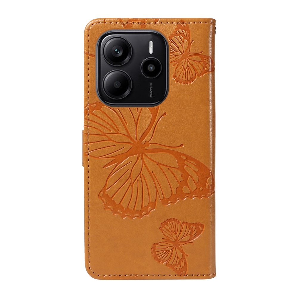 Big Butterfly knížkové pouzdro na Xiaomi Redmi Note 14 - žluté