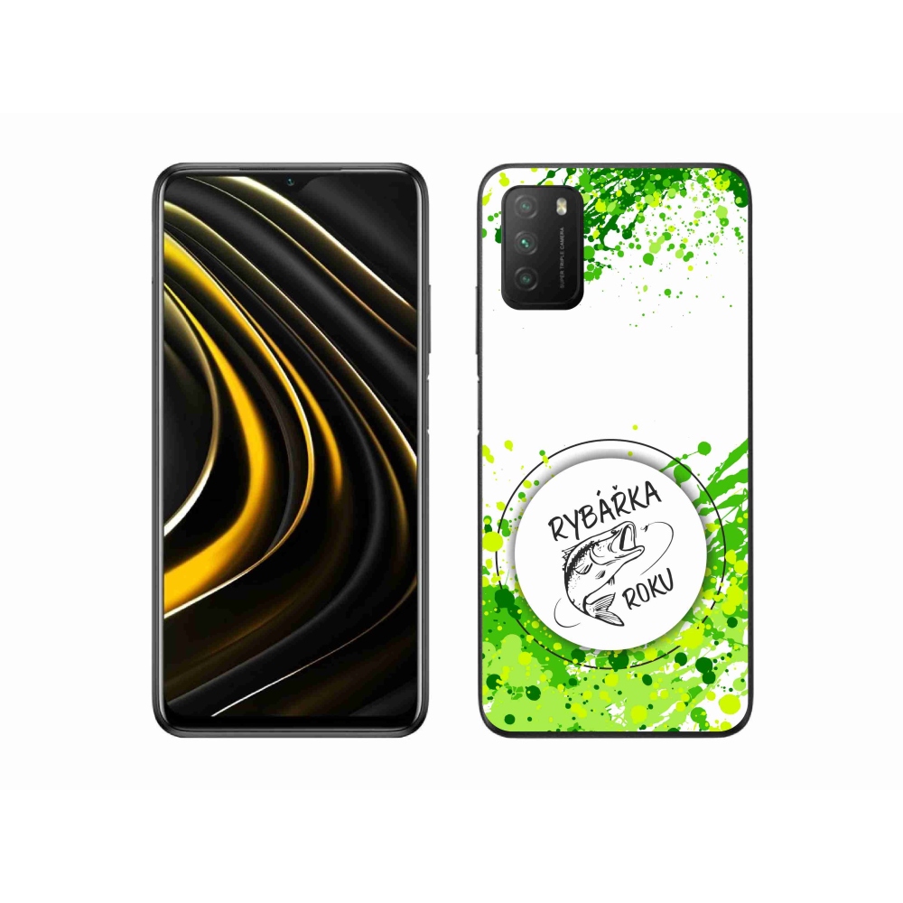 Gelový kryt mmCase na Xiaomi Poco M3 - rybářka roku bílé pozadí
