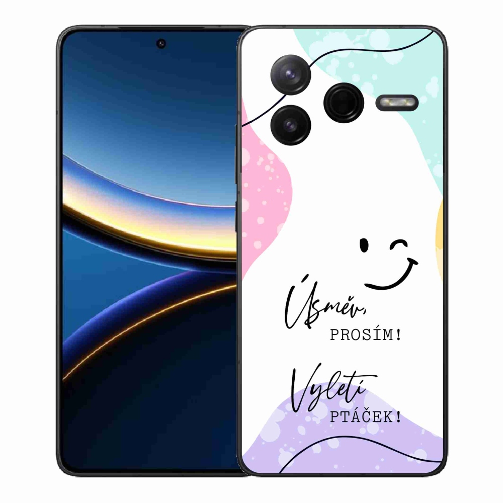 Gelový kryt mmCase na Xiaomi Poco F7 Pro - vtipný text 4 bílé pozadí