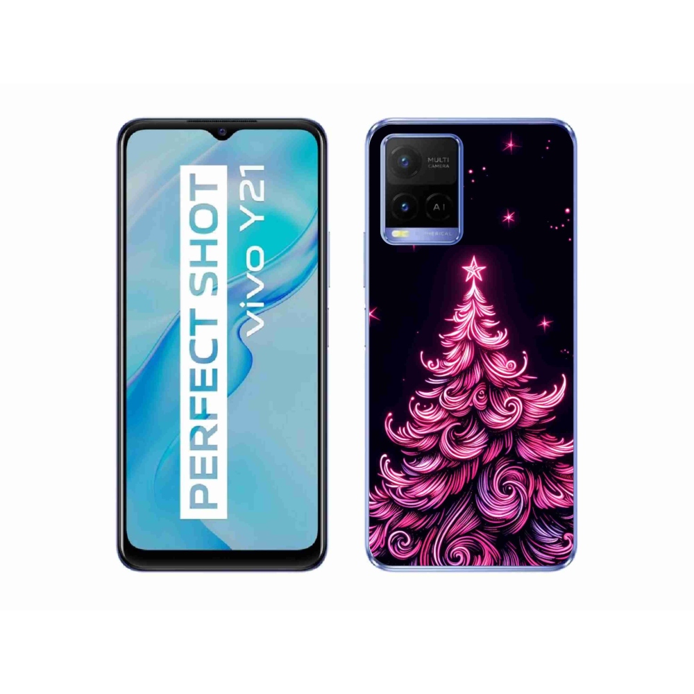 Gelový kryt mmCase na Vivo Y21/Y21s/Y33s - neonový vánoční stromek 2