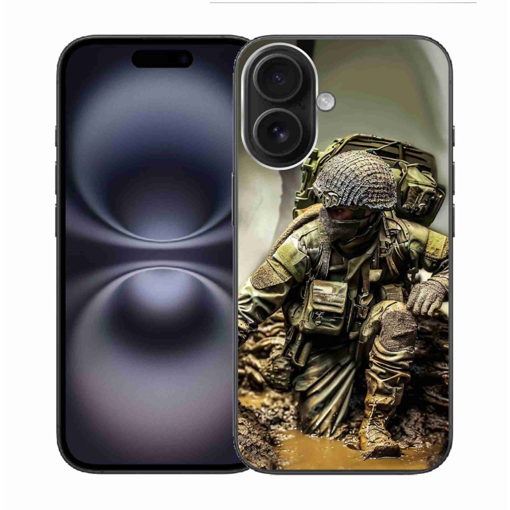 Gelový kryt mmCase na iPhone 16 - voják