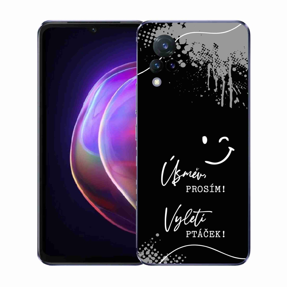 Gelový kryt mmCase na Vivo V21 4G/5G - vtipný text 4 černé pozadí