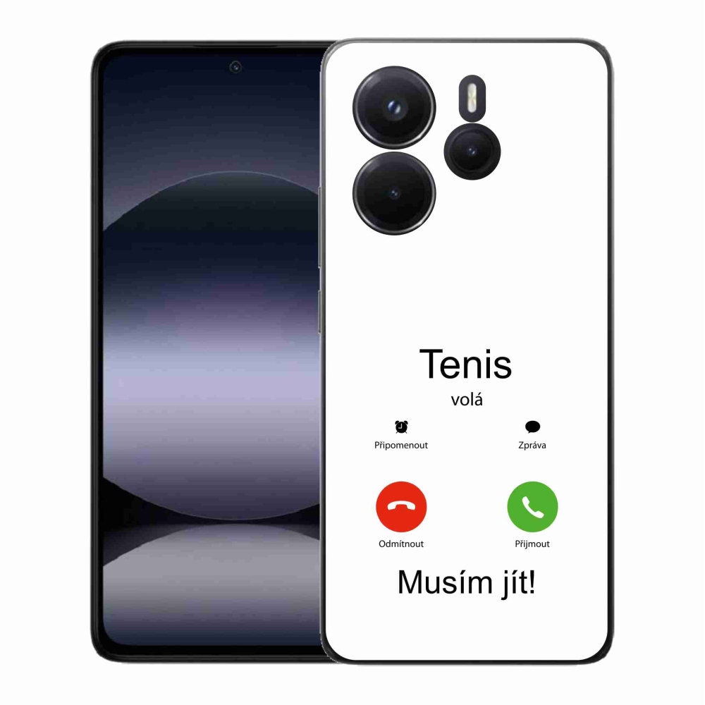 Gelový kryt mmCase na Xiaomi Redmi Note 14 - tenis volá bílé pozadí