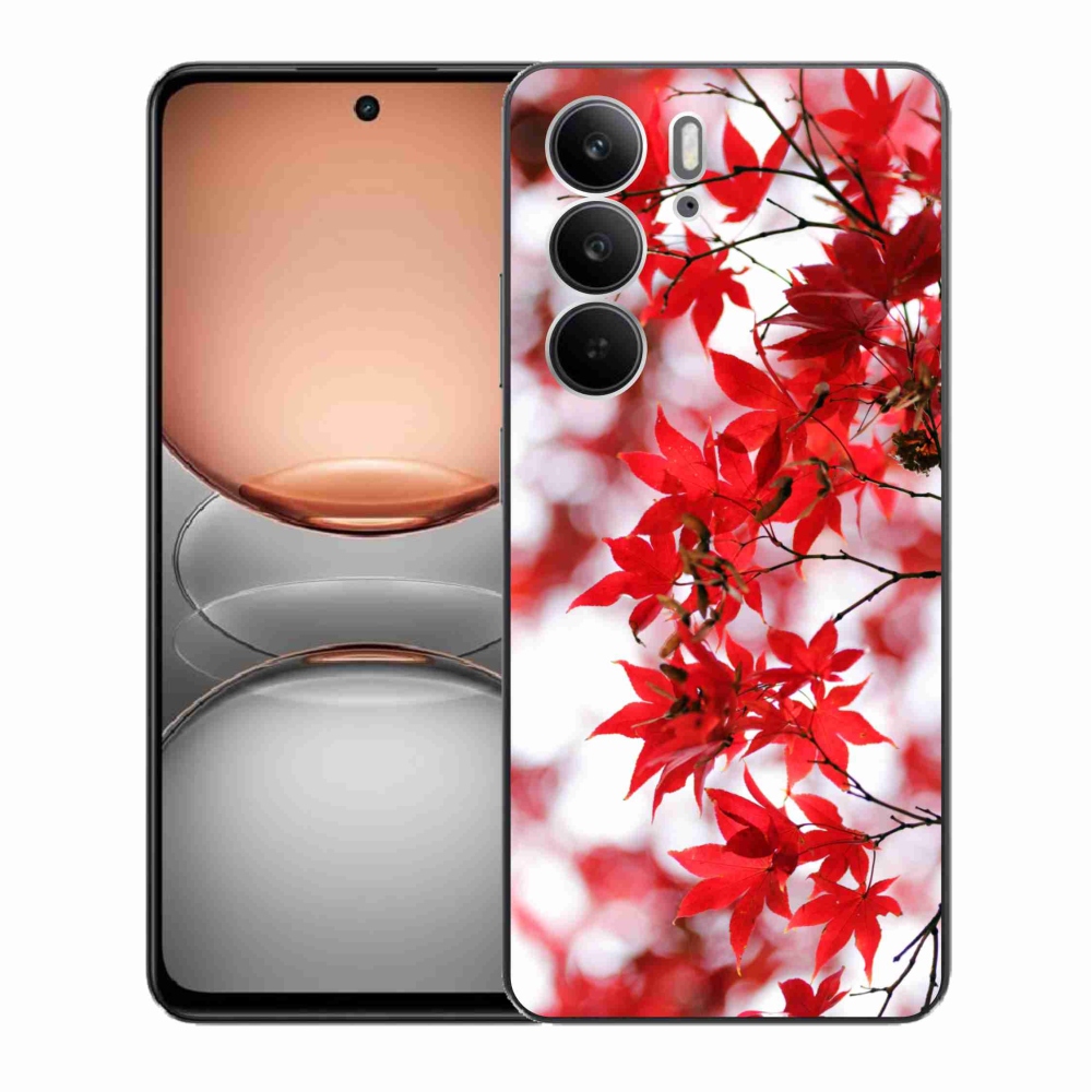 Gelový kryt mmCase na Realme C75 - červené listy
