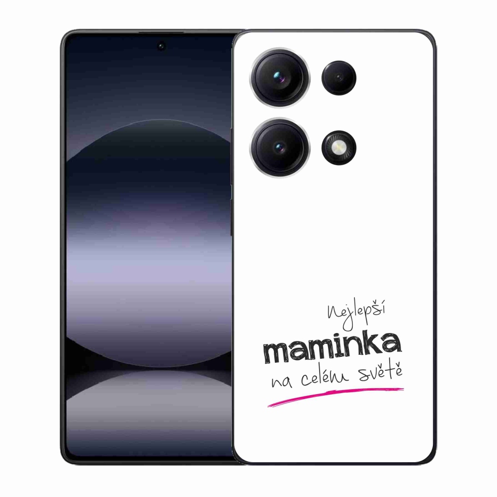 Gelový kryt mmCase na Xiaomi Redmi Note 14S - nejlepší maminka 4 bílé pozadí