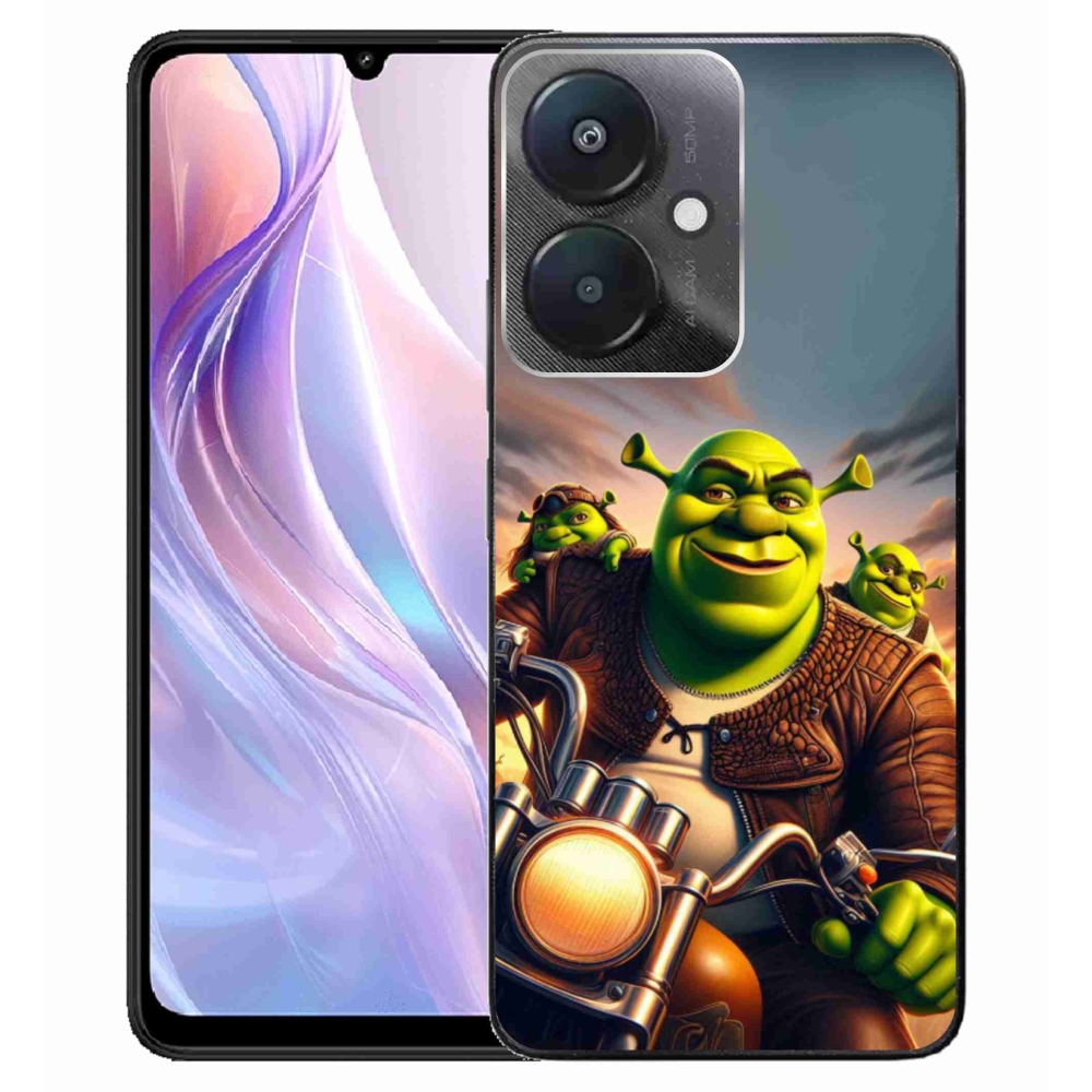 Gelový kryt mmCase na Xiaomi Redmi 13C 5G  - shrek na motorce