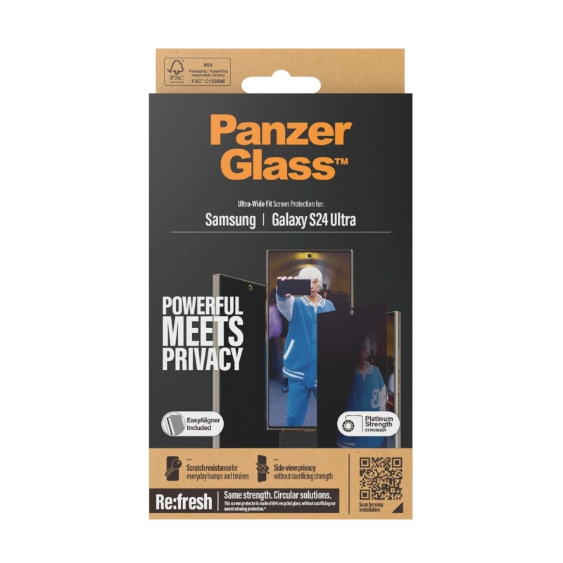 PanzerGlass Privacy Tvrzené sklo UWF pro Samsung Galaxy S24 Ultra Black