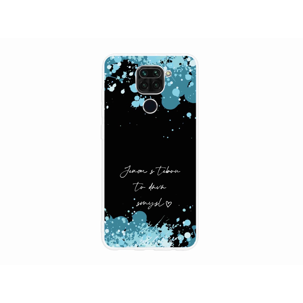 Gelový kryt mmCase na Xiaomi Redmi Note 9 - zamilovaný text černé pozadí