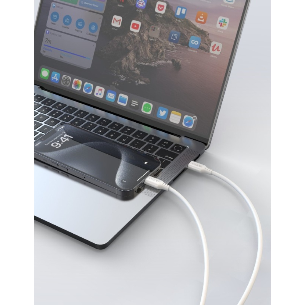iPEAX TPU kabel USB-C / USB-C 1,5 m, USB 2.0 - bílý