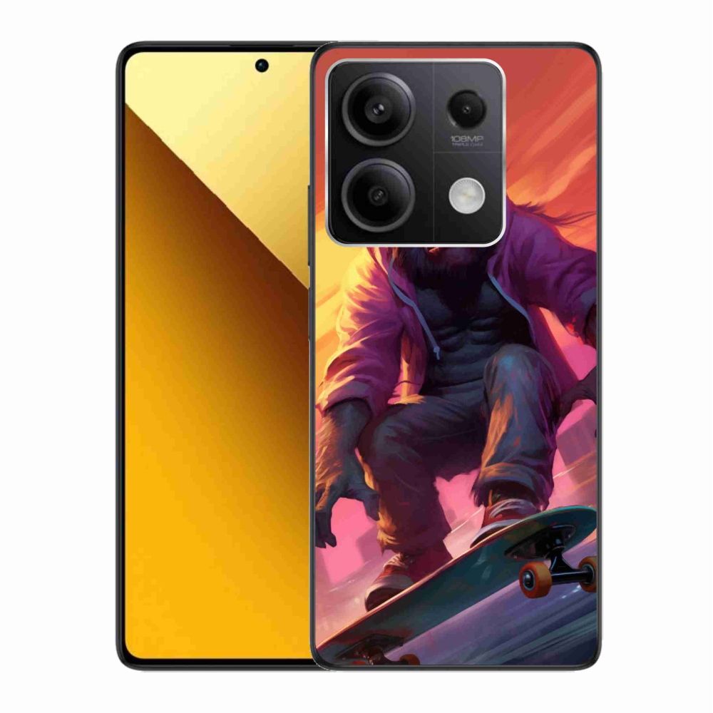 Gelový kryt mmCase na Xiaomi Redmi Note 13 5G - gorila na skateboardu
