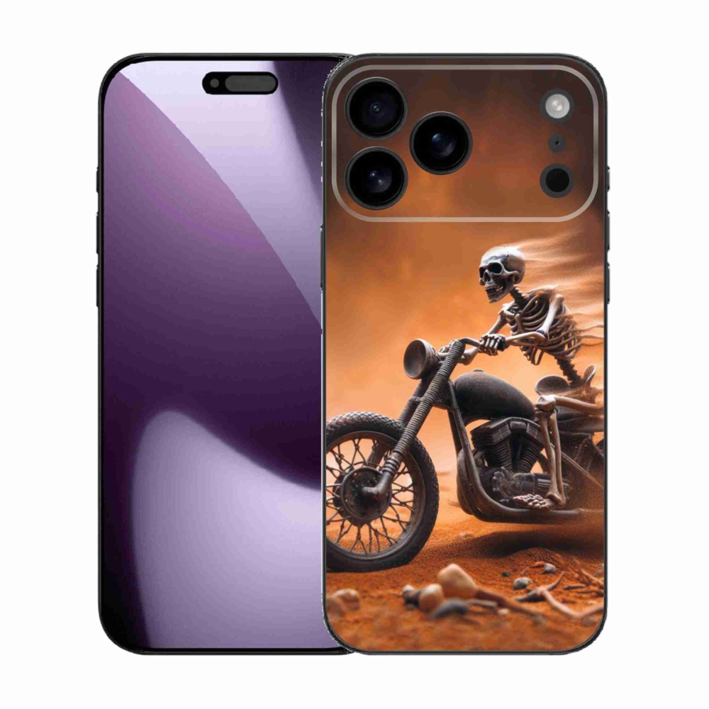 Gelový kryt mmCase na iPhone 17 Pro Max - kostra na motorce