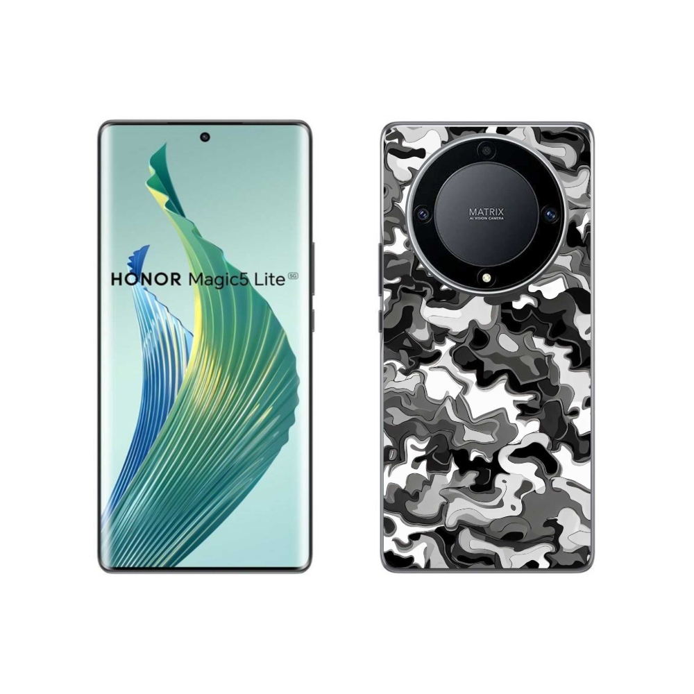 Gelový kryt mmCase na Honor Magic 5 Lite 5G - maskáčový vzor 3