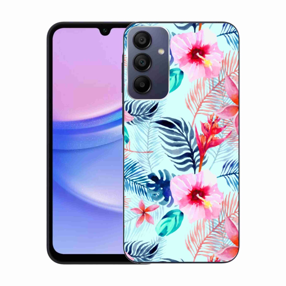 Gelový kryt mmCase na Samsung Galaxy A15 4G/5G - květiny