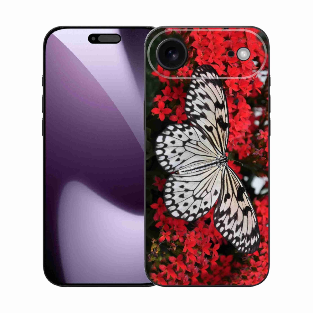 Gelový kryt mmCase na iPhone 17 Air - černobílý motýl 1