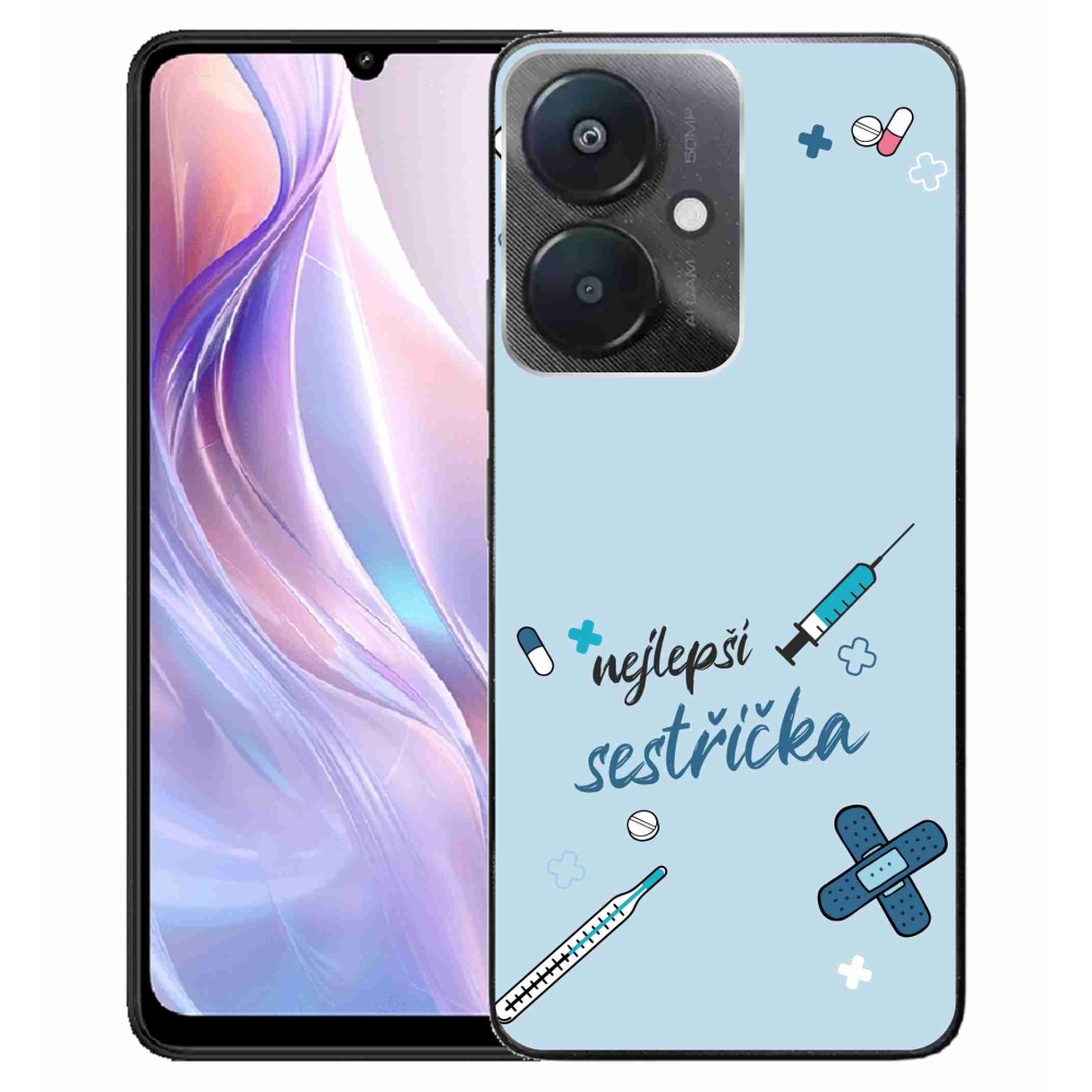 Gelový kryt mmCase na Xiaomi Redmi 13C 5G  - nejlepší sestřička modré pozadí