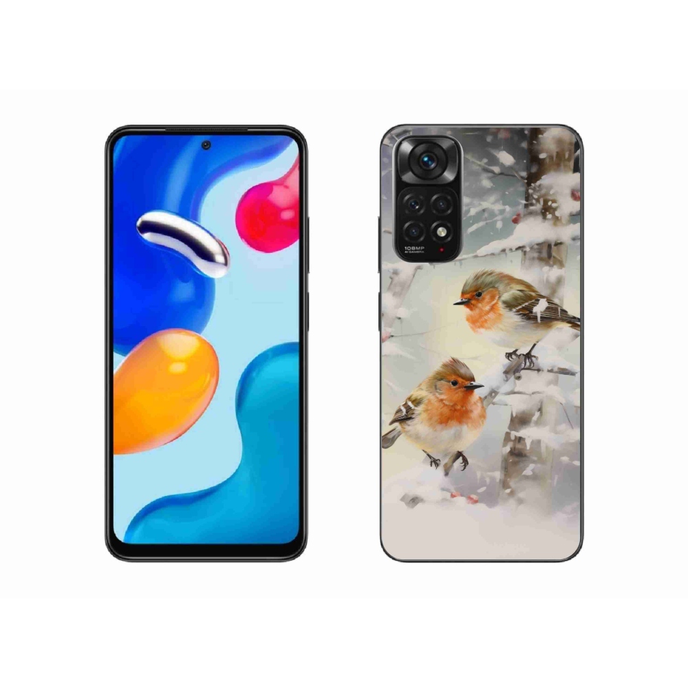 Gelový kryt mmCase na Xiaomi Redmi Note 11 4G - ptáčci v zimě
