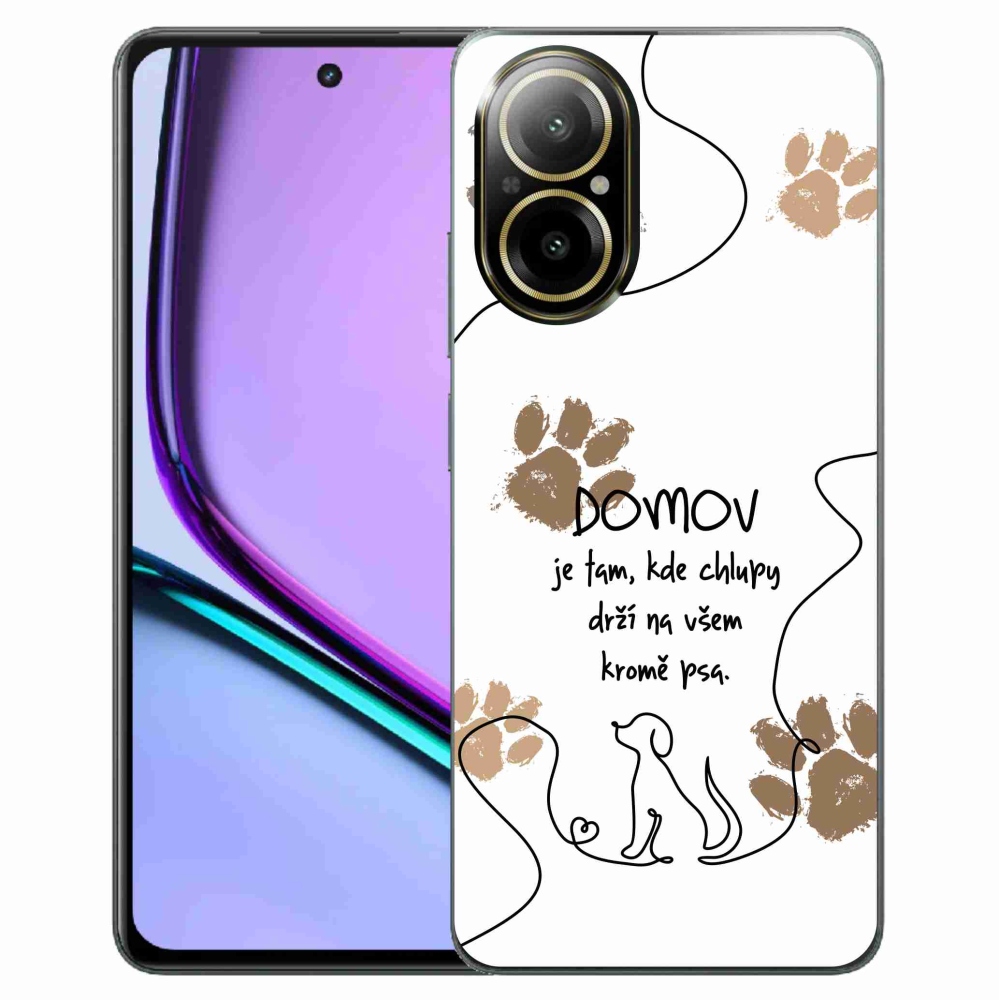 Gelový kryt mmCase na Realme C67 - psí motiv bílé pozadí