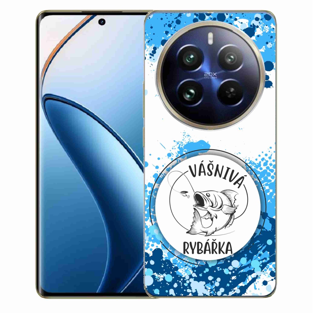 Gelový kryt mmCase na Realme 12 Pro 5G/12 Pro+ 5G - vášnivá rybářka bílé pozadí