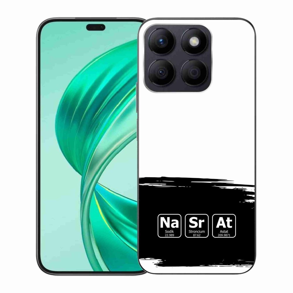 Gelový kryt mmCase na Honor X8b - chemické prvky černobílé pozadí