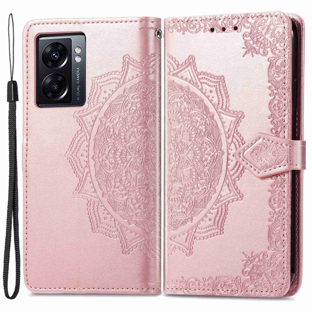 Mandala knížkové pouzdro na Realme Narzo 50 - růžovozlaté