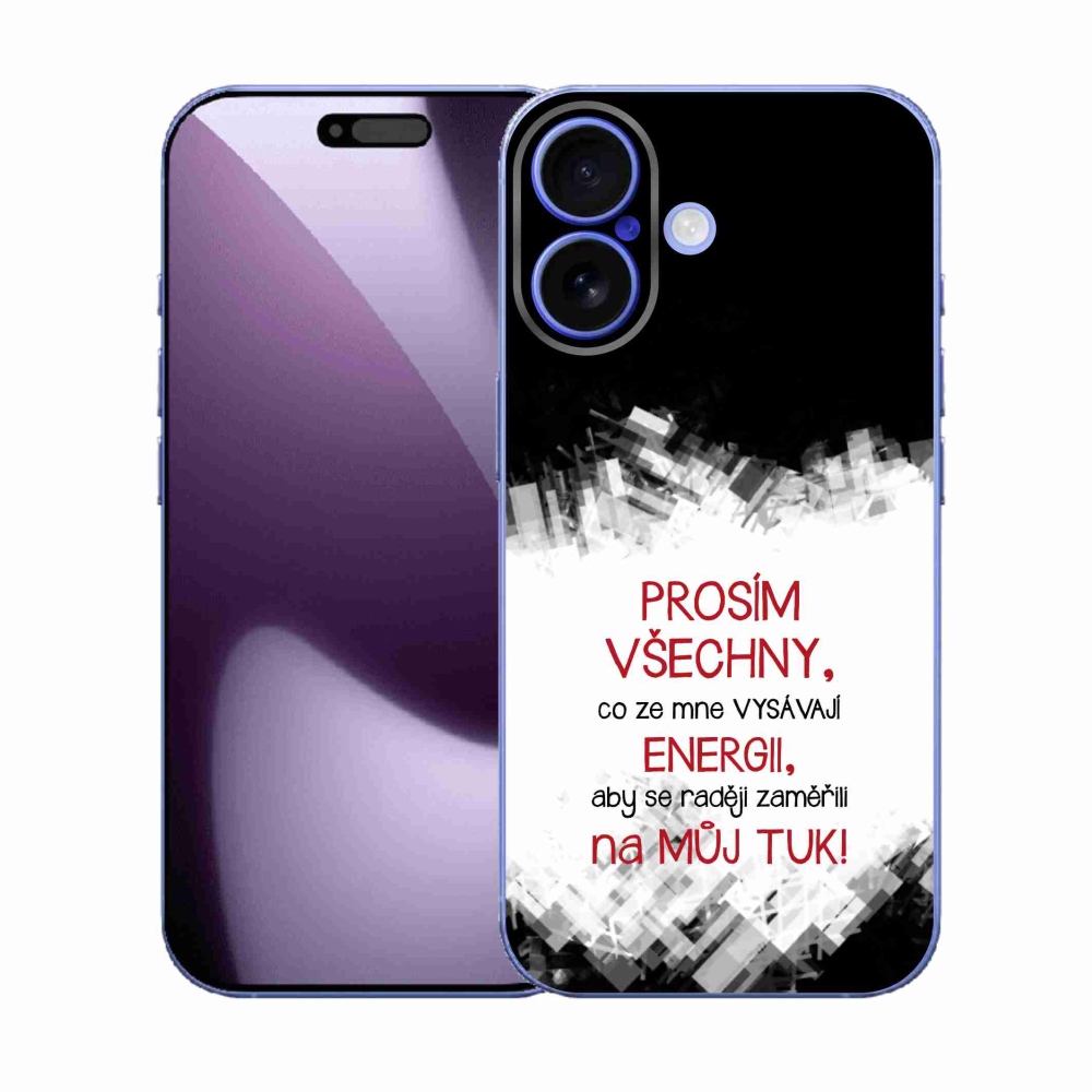 Gelový kryt mmCase na iPhone 17 - vtipný text 1 červený