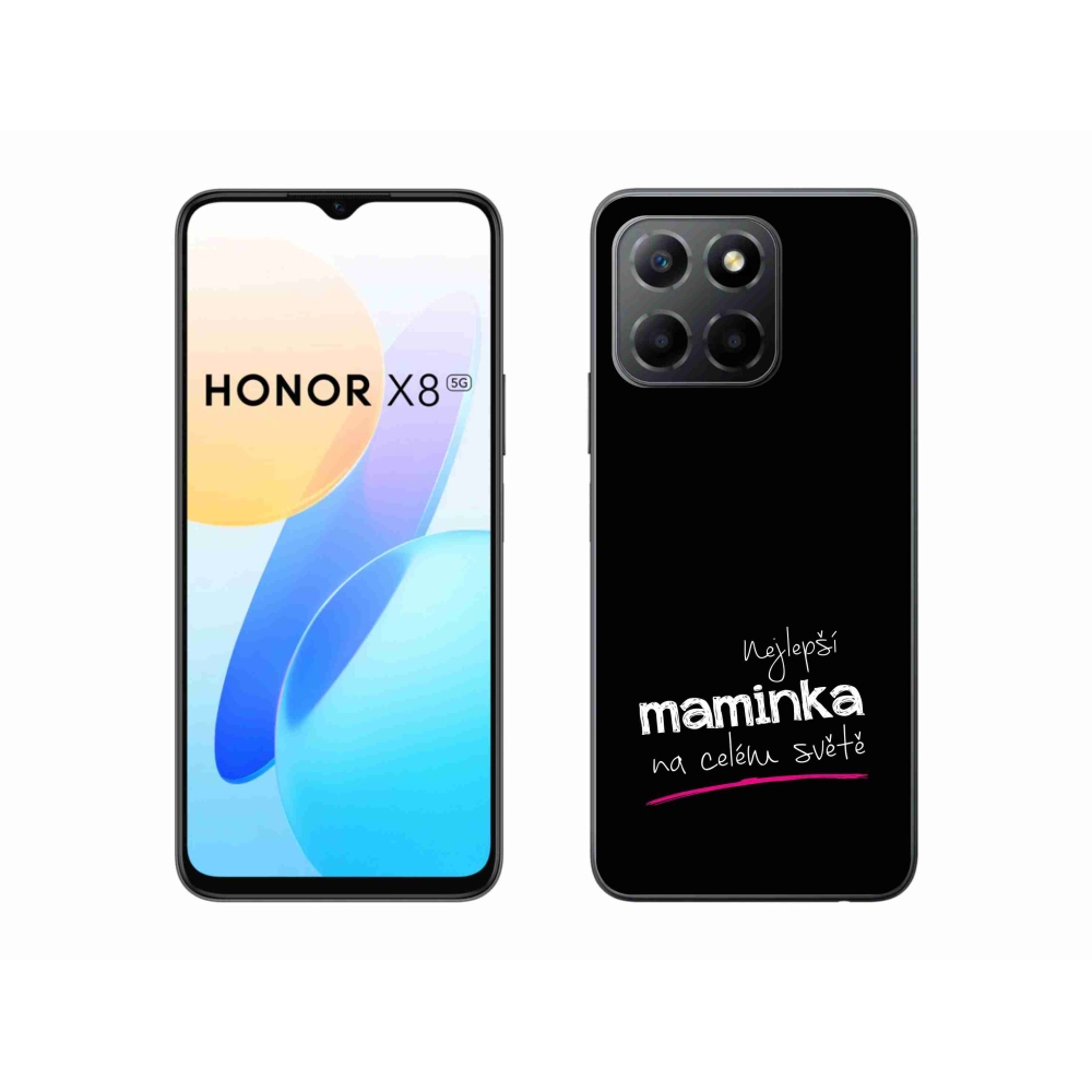 Gelový kryt mmCase na Honor X8 5G/Honor 70 Lite 5G - nejlepší maminka 4 černé pozadí