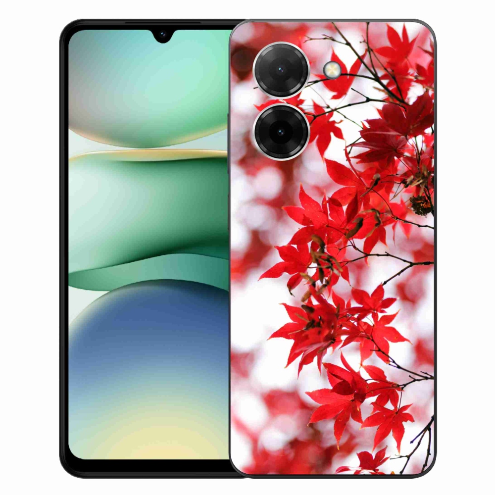 Gelový kryt mmCase na Xiaomi Redmi A5 (171.7x77.8x8.3mm) - červené listy
