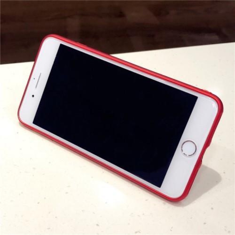 3D kitty silikonový obal na iPhone 7 a iPhone 8 - červený/šedý