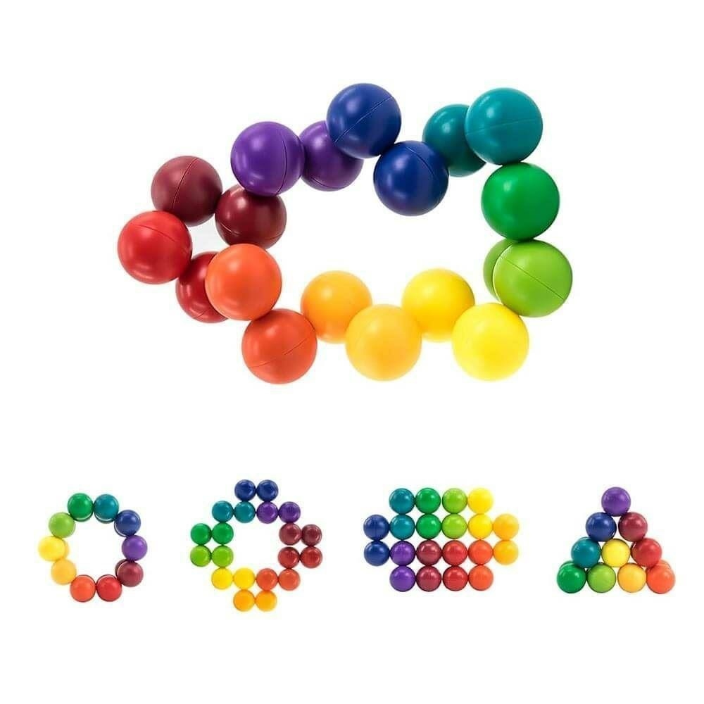 3D kreativní hlavolam duhové spojovací kuličky