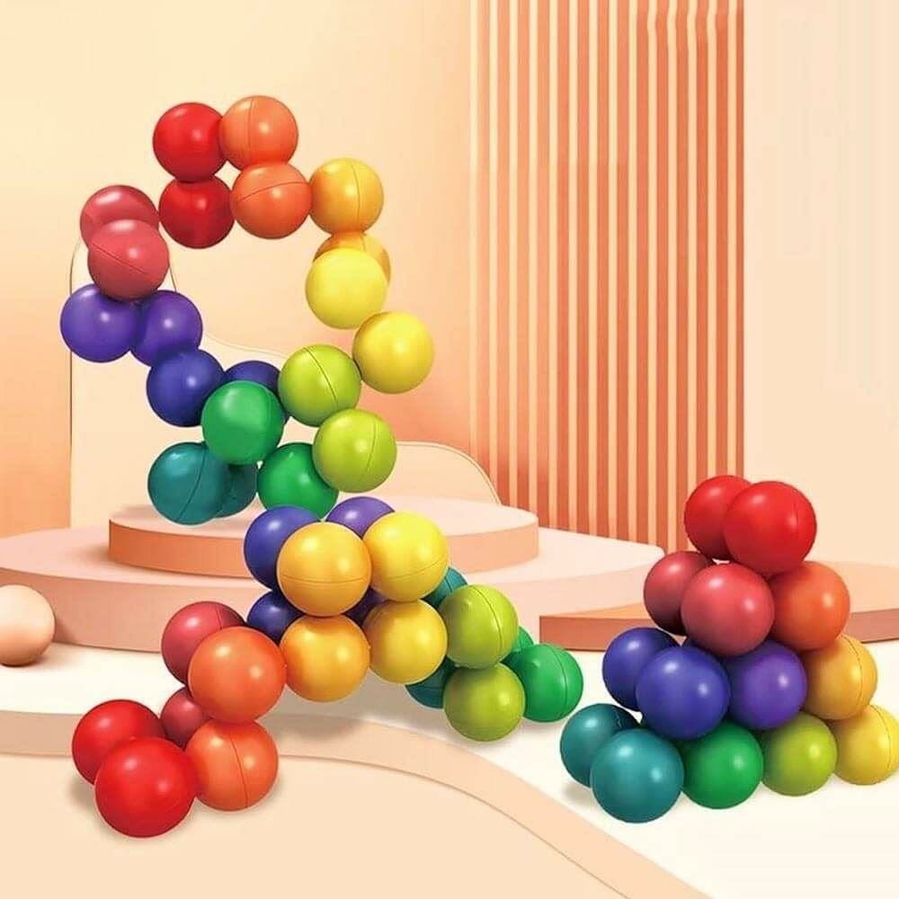 3D kreativní hlavolam duhové spojovací kuličky