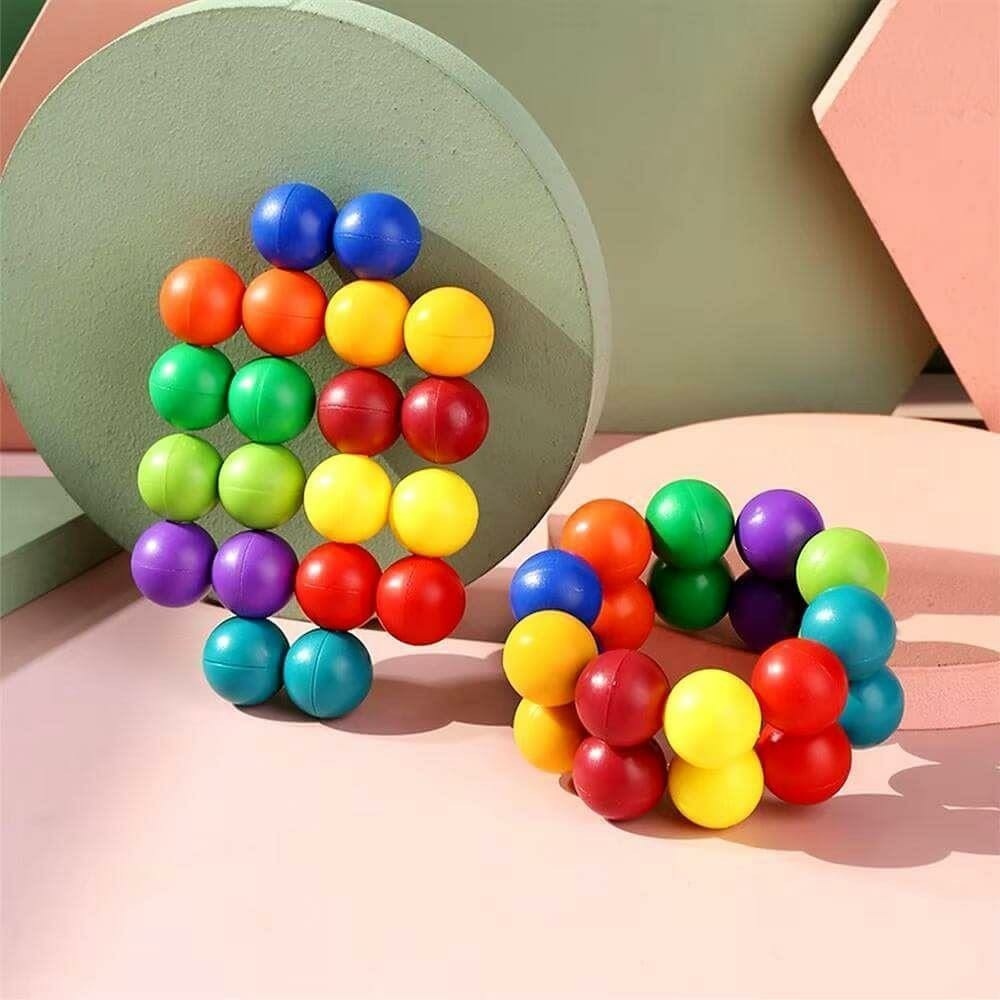 3D kreativní hlavolam duhové spojovací kuličky