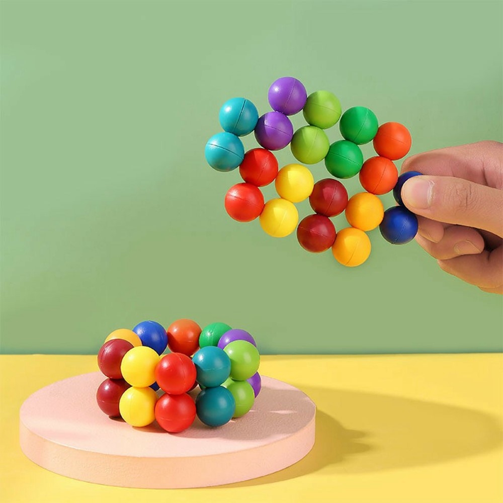 3D kreativní hlavolam duhové spojovací kuličky