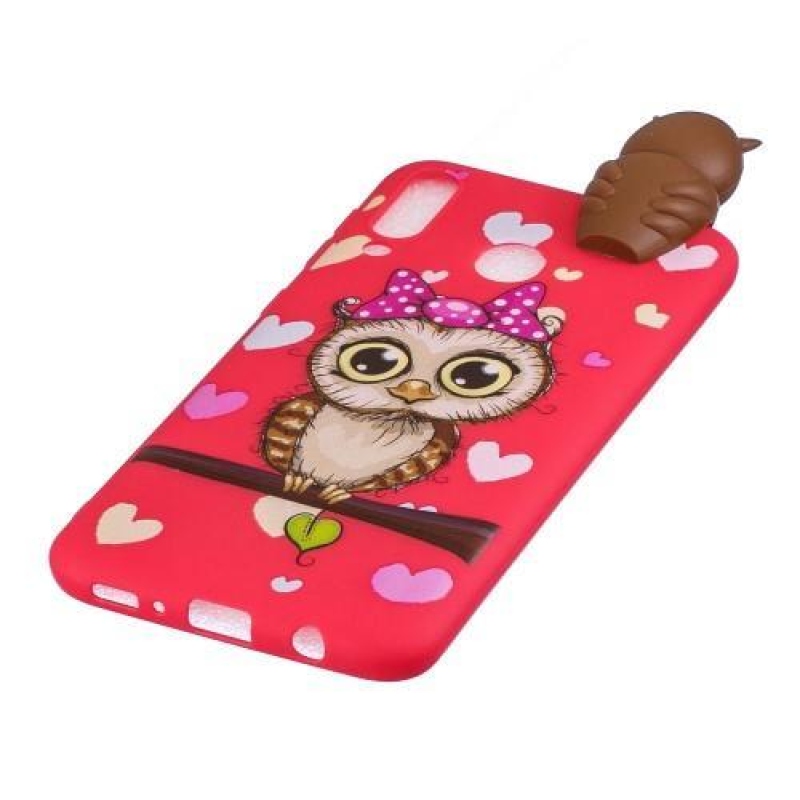 3D Pattern gelový obal na Samsung Galaxy M20 - sova