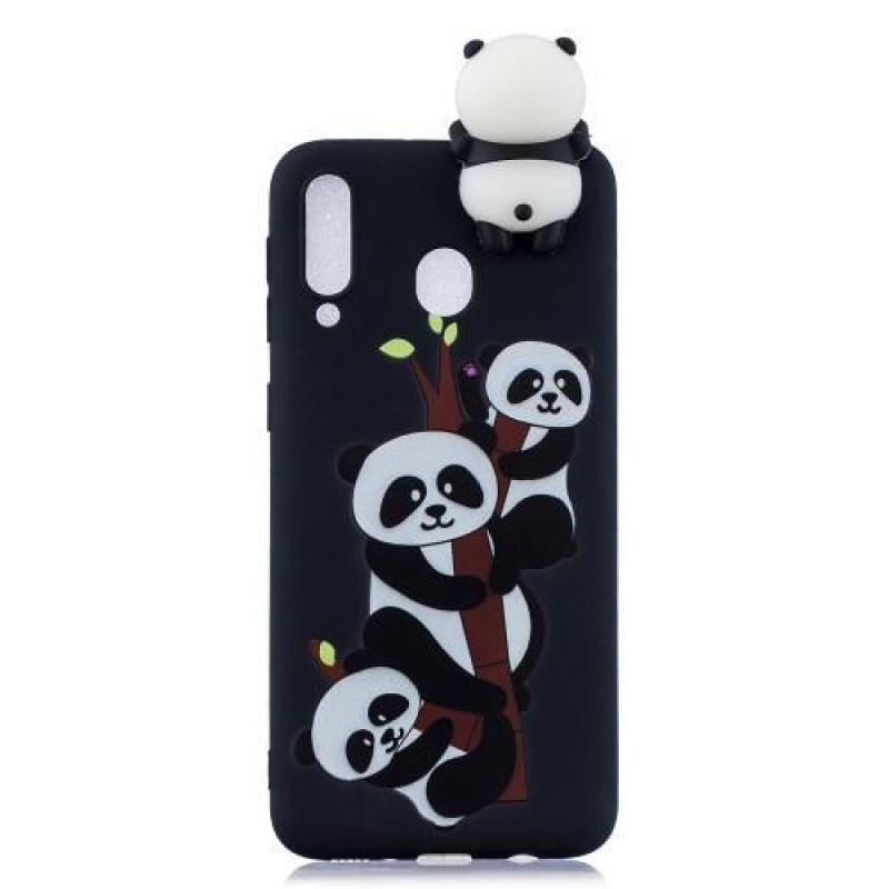 3D Pattern gelový obal na Samsung Galaxy M20 - tři pandy
