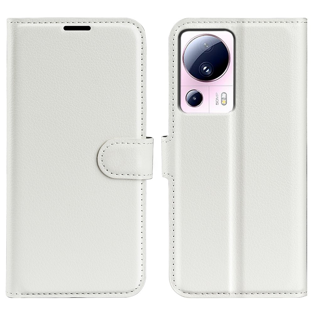 Litchi knížkové pouzdro na Xiaomi 13 Lite - bílé